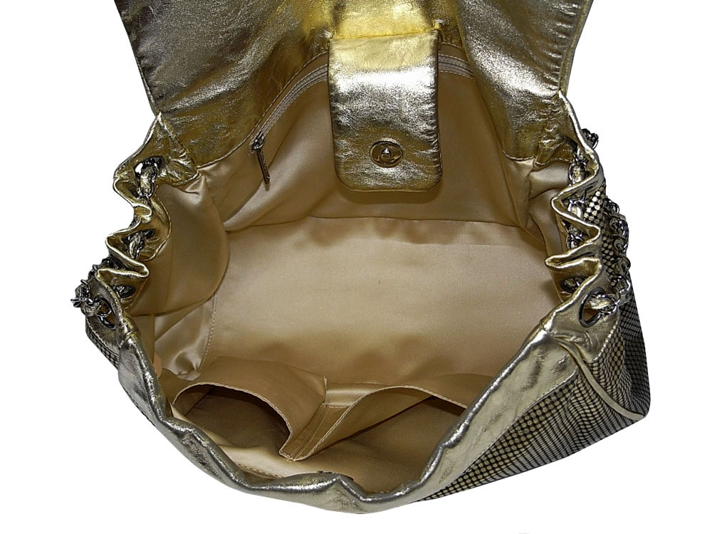 Chanel 11893063 Limited Edition Metallic Gold Hollywood Accordion Flap Shoulder Bag-30206 Chanel 11893063 Limited Edition Metallic Gold Hollywood Accordion Flap Shoulder Bag-30206