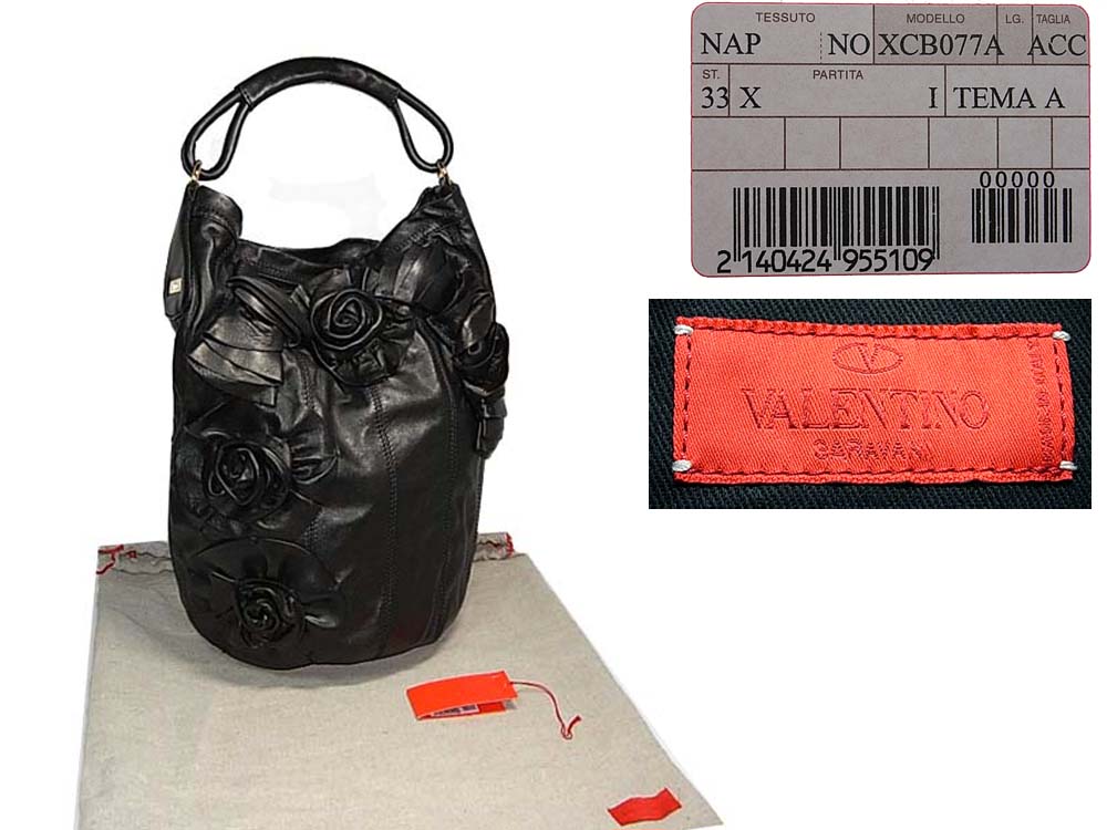 Valentino XCB077A Rose Bucket Vertigo Leather Shopper/ Document Tote-0 Valentino XCB077A Rose Bucket Vertigo Leather Shopper/ Document Tote-0