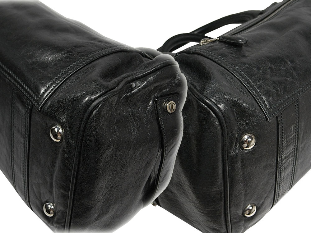 ALMOST NEW ! Balenciaga 168034 "Bacon" Small Black Leather East- West Bag-6608 ALMOST NEW ! Balenciaga 168034 "Bacon" Small Black Leather East- West Bag-6608