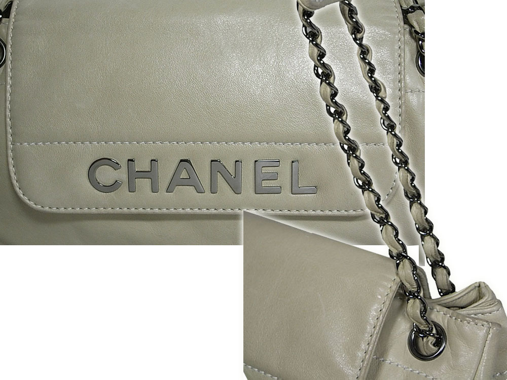 90% NEW ! Chanel 10509277 Beige Lambskin Rock ' n Chic Flap Shoulder Bag-5662 90% NEW ! Chanel 10509277 Beige Lambskin Rock ' n Chic Flap Shoulder Bag-5662