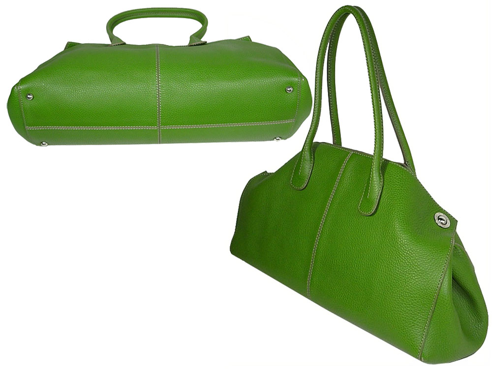 ALMOST NEW ! Tods Signauture 'Girelli' East/West Bag in Apple Green Calf Leather Small Shoulder Bag-5535 ALMOST NEW ! Tods Signauture 'Girelli' East/West Bag in Apple Green Calf Leather Small Shoulder Bag-5535