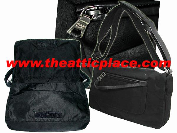 Prada BR0411 Black Nylon Velcro Adjustable Shoulder Bag 47-12812 Prada BR0411 Black Nylon Velcro Adjustable Shoulder Bag 47-12812