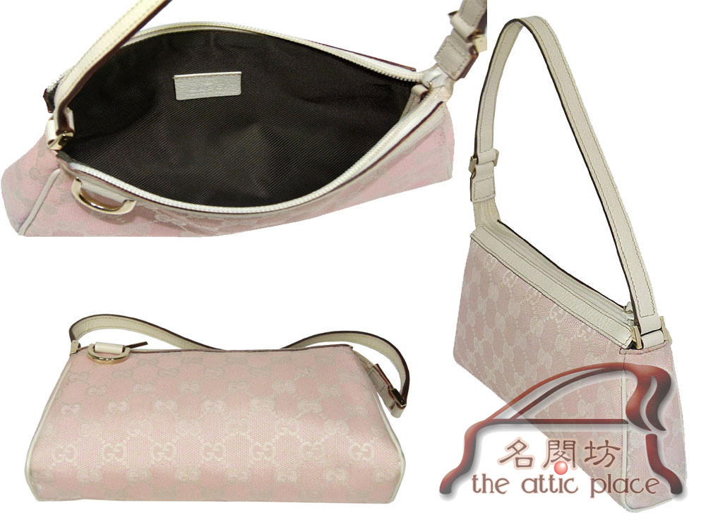 ALMOST NEW ! Gucci 145750 Pink GG with D-Ring Detail Handbag-270 ALMOST NEW ! Gucci 145750 Pink GG with D-Ring Detail Handbag-270