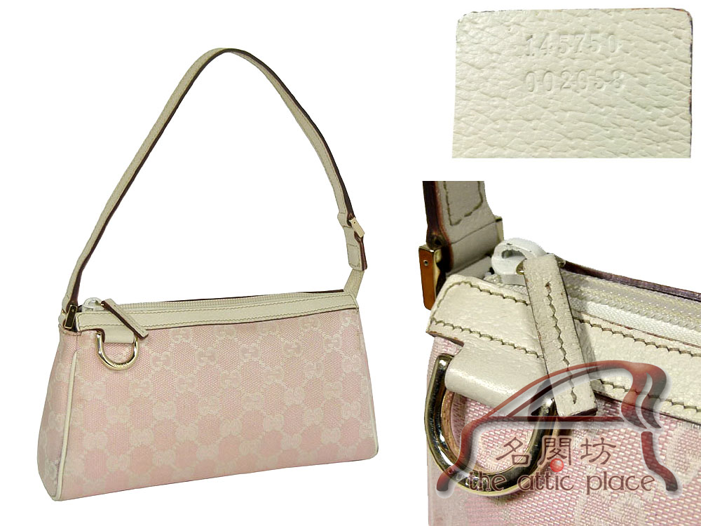 ALMOST NEW ! Gucci 145750 Pink GG with D-Ring Detail Handbag-0 ALMOST NEW ! Gucci 145750 Pink GG with D-Ring Detail Handbag-0