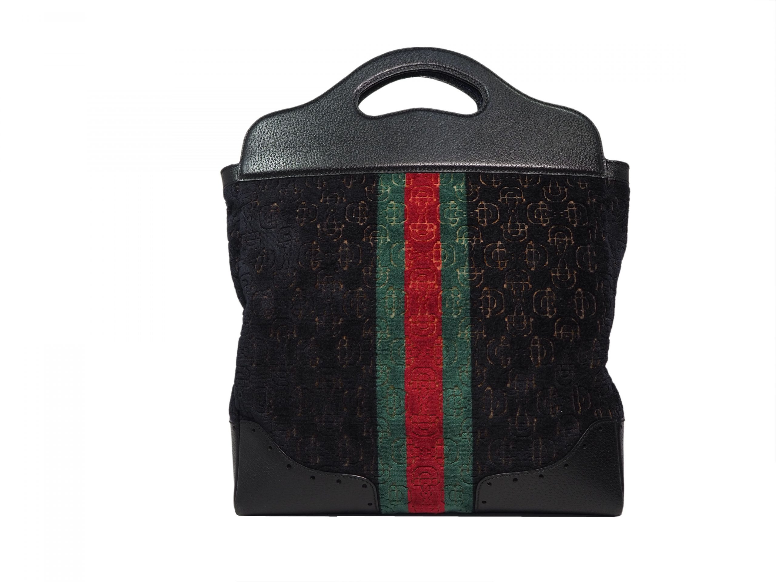 Gucci 145777 Velvet Web GG Design Document Tote-34932 Gucci 145777 Velvet Web GG Design Document Tote-34932