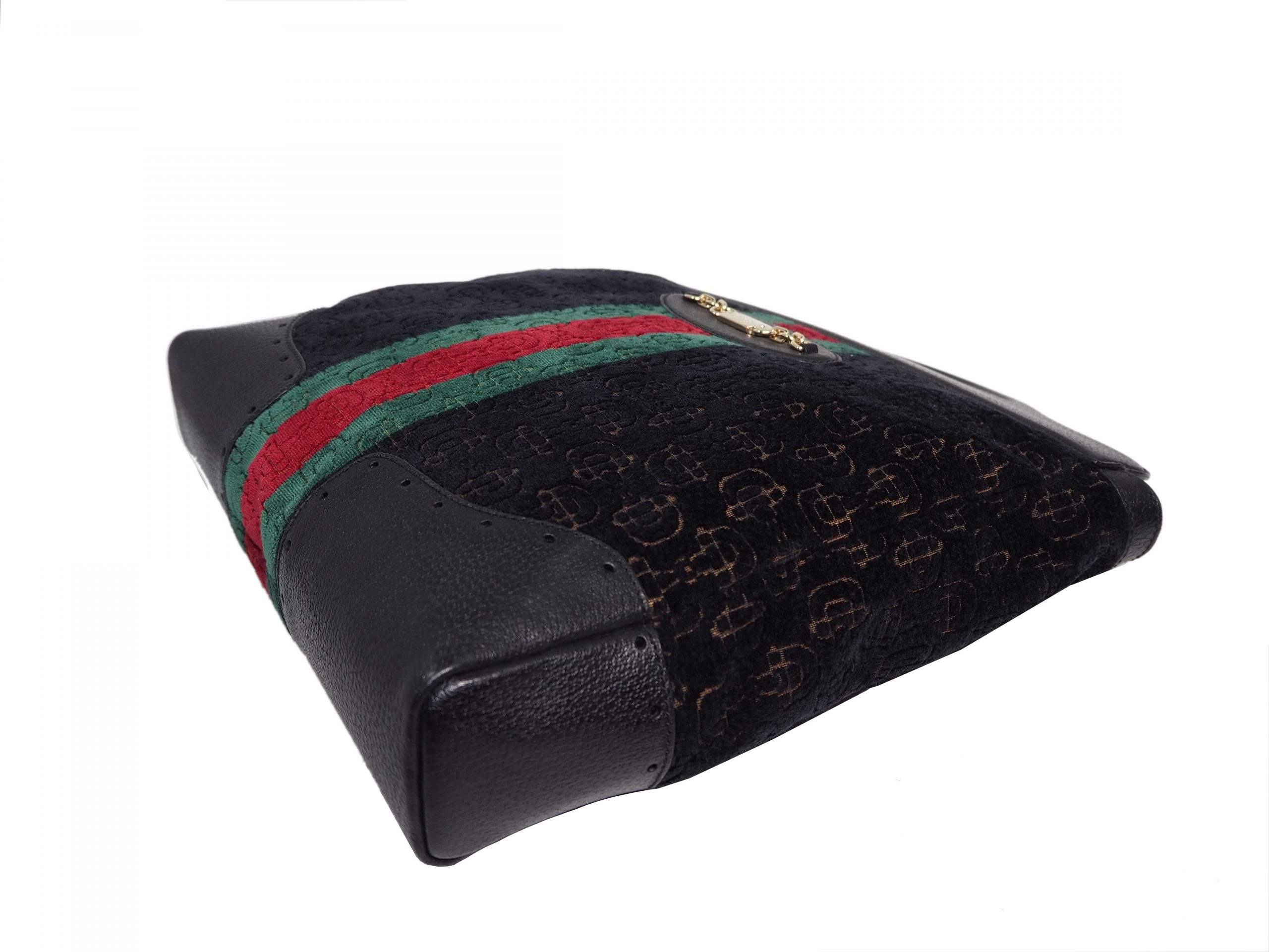 Gucci 145777 Velvet Web GG Design Document Tote-34935 Gucci 145777 Velvet Web GG Design Document Tote-34935