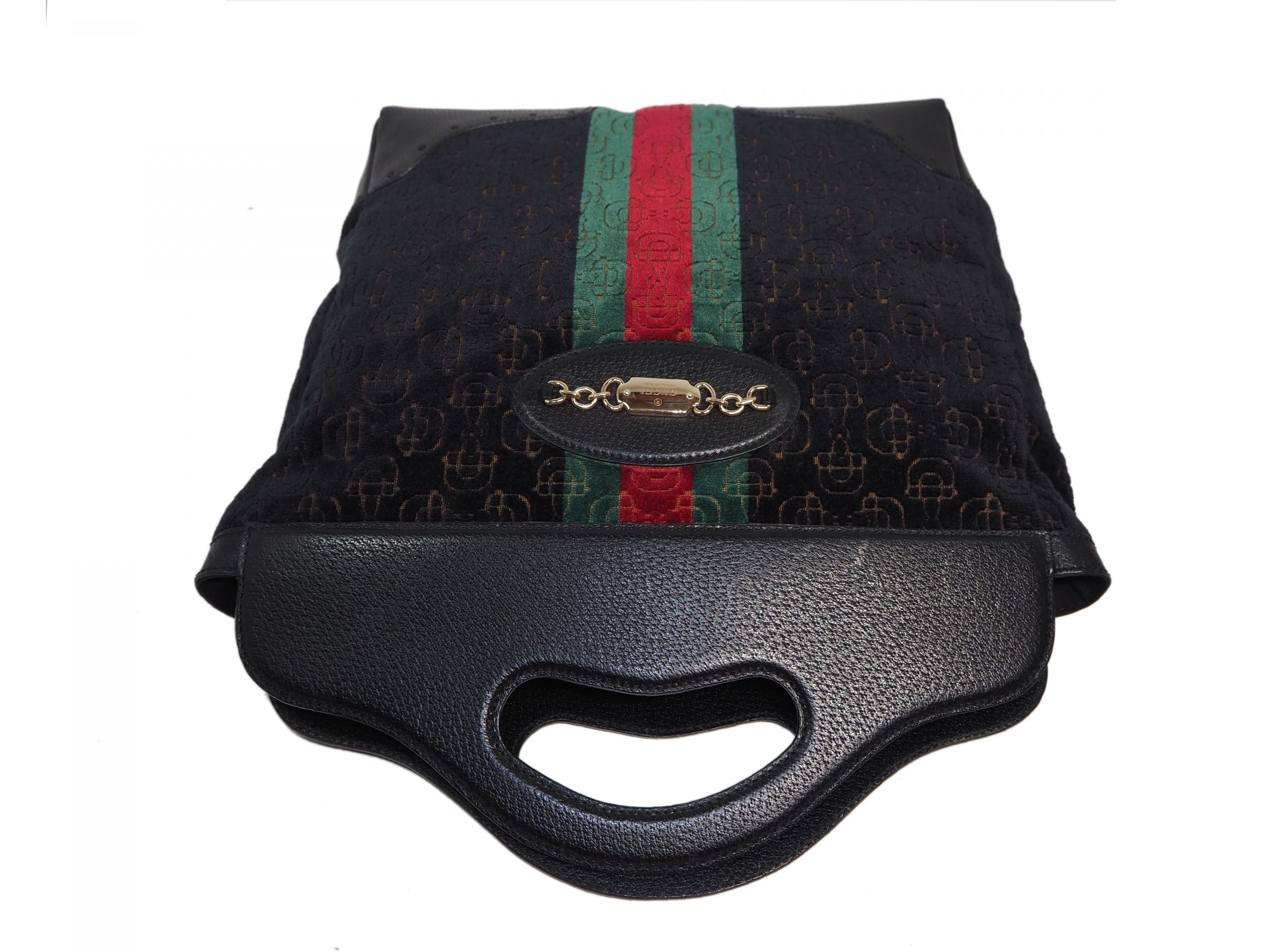 Gucci 145777 Velvet Web GG Design Document Tote-34937 Gucci 145777 Velvet Web GG Design Document Tote-34937