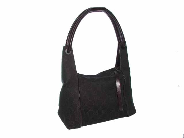 Gucci 101333 Denim Brown GG Small Calf Shoulder Bag-0 Gucci 101333 Denim Brown GG Small Calf Shoulder Bag-0