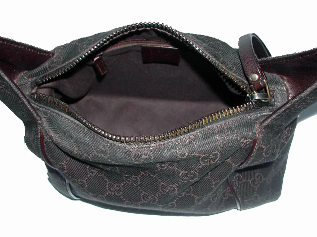 Gucci 101333 Denim Brown GG Small Calf Shoulder Bag-30964 Gucci 101333 Denim Brown GG Small Calf Shoulder Bag-30964