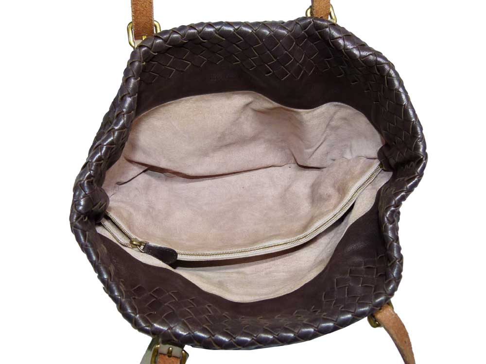 Bottega Veneta 169759 Brown Intrecciato Flower Tote-18061 Bottega Veneta 169759 Brown Intrecciato Flower Tote-18061
