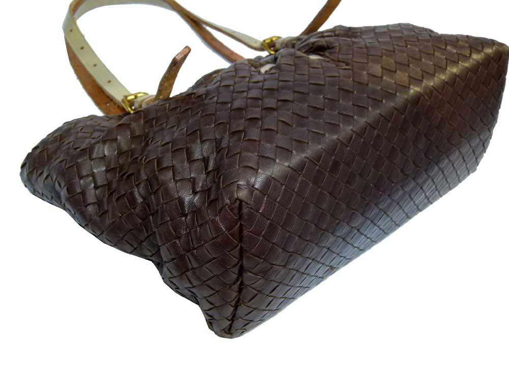 Bottega Veneta 169759 Brown Intrecciato Flower Tote-18064 Bottega Veneta 169759 Brown Intrecciato Flower Tote-18064