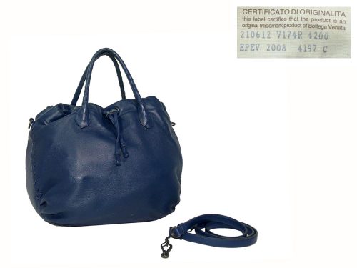 Bottega Veneta 210612 Royal Blue Multi-Pocket Tote with strap-0