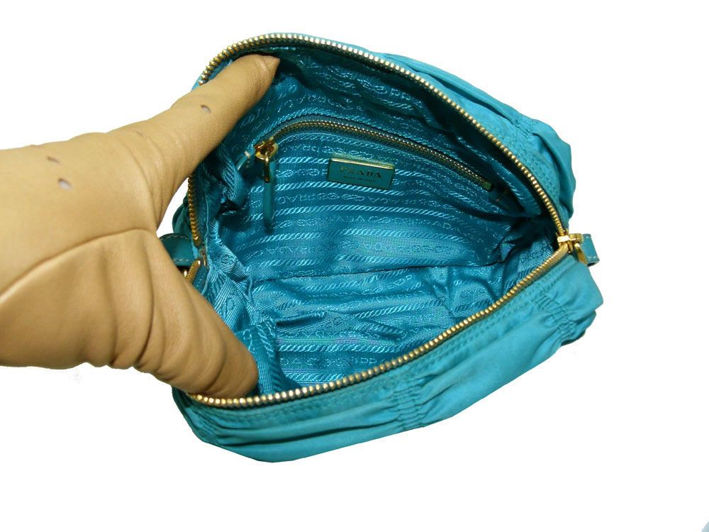 Prada BP0171 Tessto Gaufre Turquoise Sling Bag-23331 Prada BP0171 Tessto Gaufre Turquoise Sling Bag-23331
