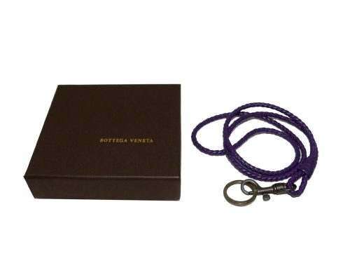 Bottega Veneta レザー ストラップ Bottega Veneta Purple Woven Keys Holder Long Strap - The Attic Place