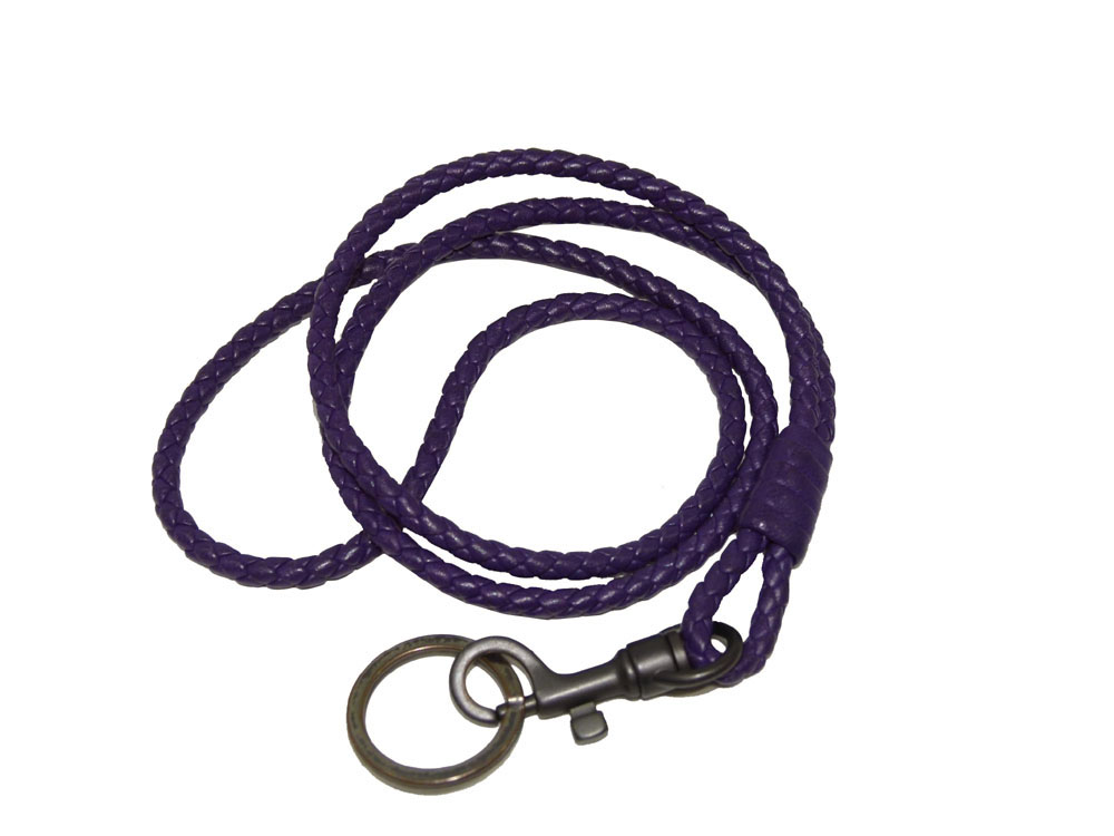 Bottega Veneta Purple Woven Keys Holder Long Strap - The Attic Place