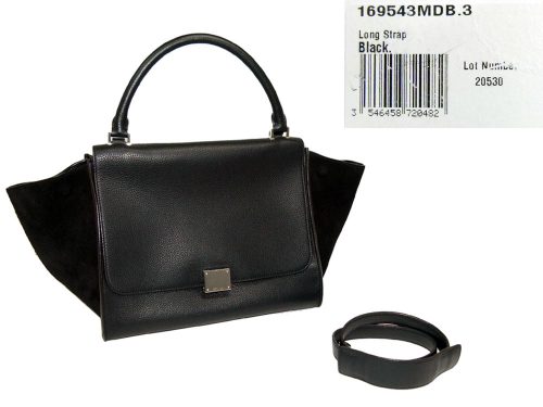 Celine Black Calf Trapez Medium Shoulder bag-0