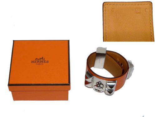 Hermes Orange CDC Epsom Collier De Chien with Silver Hardware 'P' Stamp Size S-0