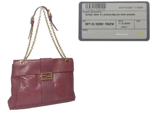 Fendi 8BT143 Lilac Purple Calf Bagatte Maxi-0