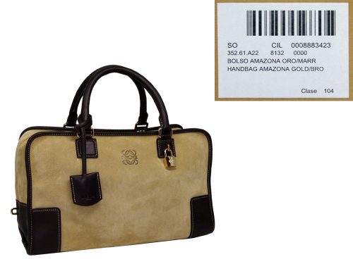 Loewe 352.61.A22 Gold/Brown Sued Amazona XL-0