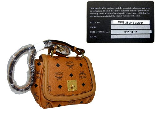 MCM Cognac Mini Flap Shoulder Bag-0