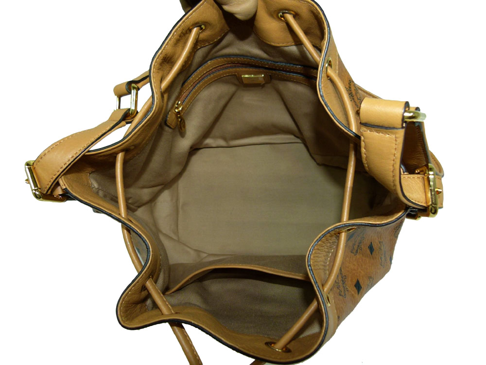 MCM brown cognac canvas drawstring bag-25408 MCM brown cognac canvas drawstring bag-25408
