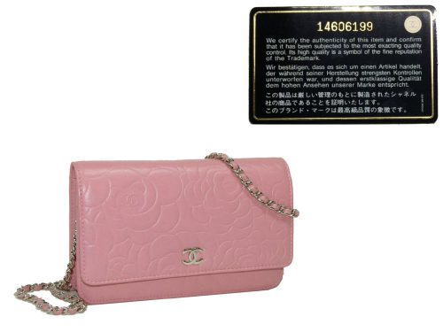 Chanel 14606199 12P Collection Pink Camellia Wallet on Chain with Silver Hardware-0