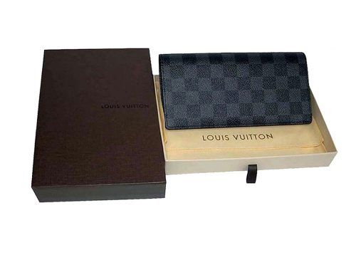 Louis Vuitton N62665 Damier Graphite Canvas Brazza Wallet-0
