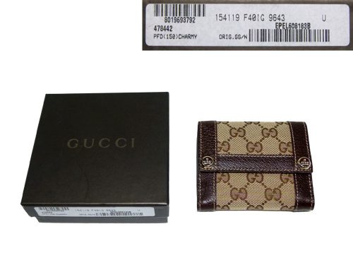 Gucci 154119 Brown GG Charmy Square Wallet-0