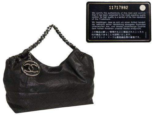 Chanel 11717992 Black Washed Distressed Leather Coco Cabas Shopping Tote-0