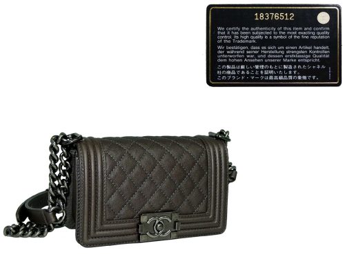 Chanel 18376512 Chanel Boy Gunmetal Grey Small Silver Hardware-0