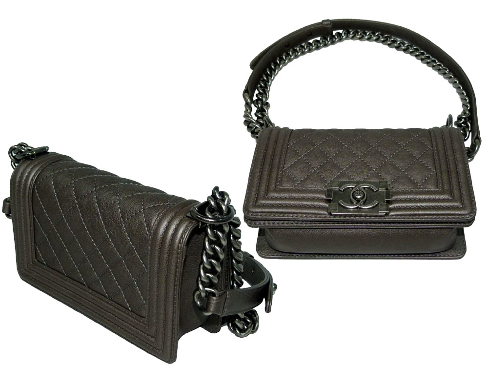 Chanel 18376512 Chanel Boy Gunmetal Grey Small Silver Hardware-25373 Chanel 18376512 Chanel Boy Gunmetal Grey Small Silver Hardware-25373