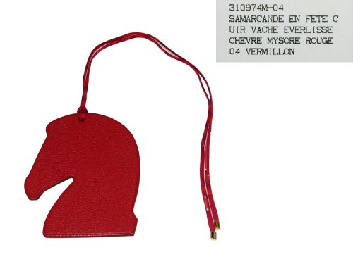 Hermes Bag Charm Red/ Orange Rouge Vermillon Samarcande Horse-0
