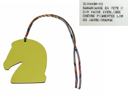 Hermes Bag Charm Jaune/ Orange Samarcande Horse-0