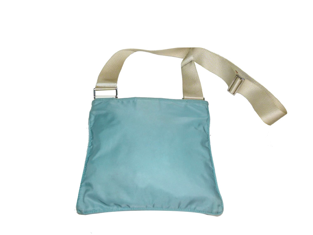 Prada BT0175 Baby BlueTessuto Flat Messenger Bag-25781 Prada BT0175 Baby BlueTessuto Flat Messenger Bag-25781