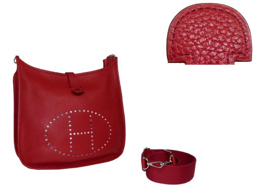 Hermes Evelyne 33 Medium Size Rouge H "O"Stamp Messenger-0