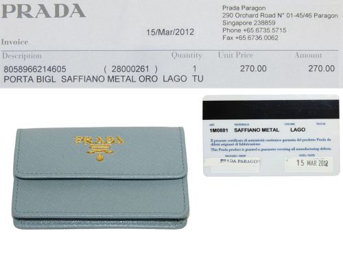 Prada 1M0881 Lagoon Blue Saffiano Metal Card Holder-0