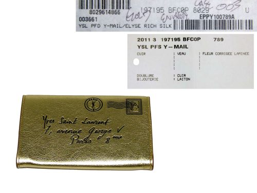YSL 197195 Limited Edition Gold Enevelop Card Case-0