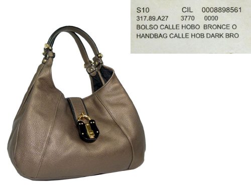 Loewe 317.89.A27 Gold/Bronze Calle Hobo Bag-0