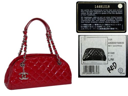 Chanel 14481018 Red 11P Patent Mademoiselle Petti Shopping with Silver Hardware-0