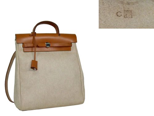 Hermes Herbag E Stamp Backpack Silver Hardware-0