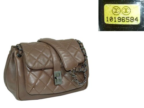 Chanel 10196584 Taupe Caviar Accordion Flap Small Silver Hardware-0