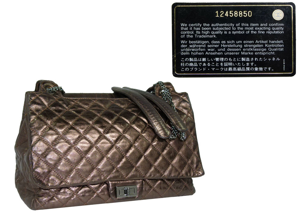 Chanel 12458850 Metallic Bronze Reissue Large Shopping/ Document Travel Luggage Tote-0 Chanel 12458850 Metallic Bronze Reissue Large Shopping/ Document Travel Luggage Tote-0
