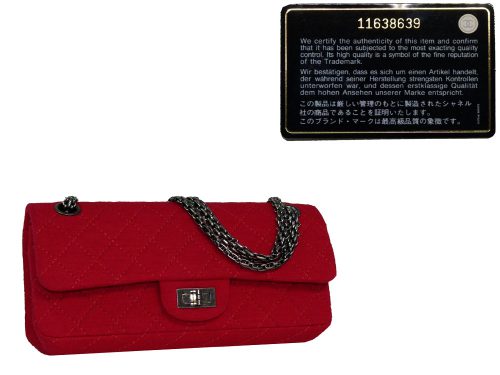Chanel 11638639 Red Jersey Reissue East West 2.55 Shoulder Bag-0