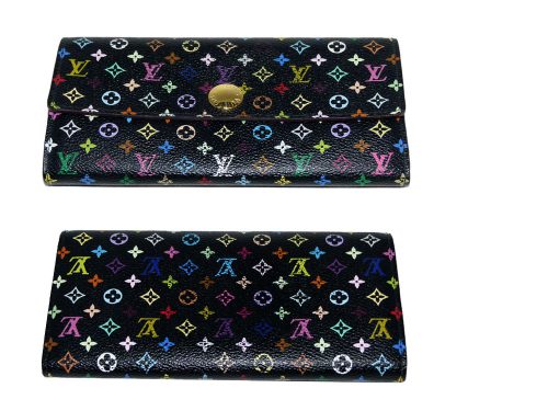 Louis Vuitton Multicolor Black Sarah Wallet Lavandar (CA0172)-0