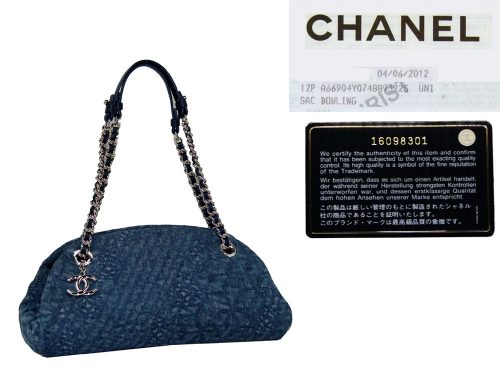 Chanel 16098301 Denim Blue Flower Mademoiselle Bowling Tote-0