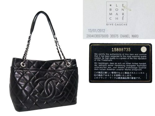 Chanel 15898735 Black Caviar Timeless Classic Tote Silver Hardware-0