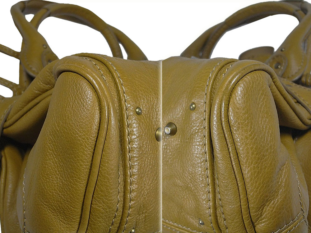 Chloe Mustard Green Calf Classic Paddington Shoulder Tote Bag-26565 Chloe Mustard Green Calf Classic Paddington Shoulder Tote Bag-26565