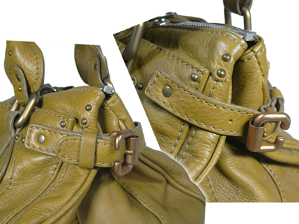 Chloe Mustard Green Calf Classic Paddington Shoulder Tote Bag-26567 Chloe Mustard Green Calf Classic Paddington Shoulder Tote Bag-26567