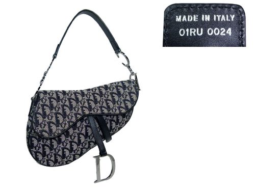 Dior Denim Blue Logo Classic Saddle Bag Silver Hardware-0