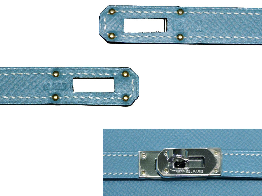 Hermes P Stamp Blue Jean Epsom Leather Silver Hardware Kelly Wallet-26915 Hermes P Stamp Blue Jean Epsom Leather Silver Hardware Kelly Wallet-26915